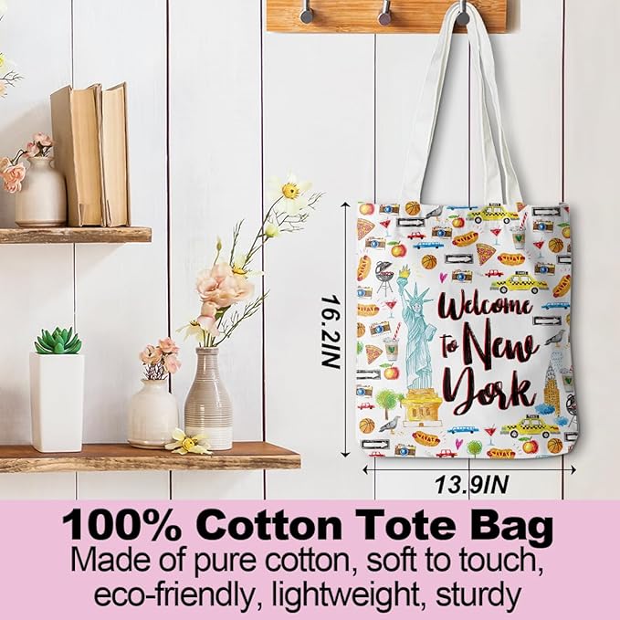 Jeilink New York Souvenirs and Gifts Beach Weekender Tote Travel Reusable Grocery Bags Girls Trip