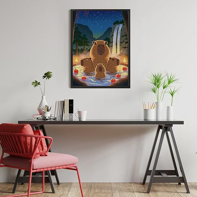 Jigsaw Puzzles for Adults 500 Piece - Cute Capybara Wooden Puzzles, Funny Puzzles，Unique Gifts for Wall Art，Family Puzzles，Educational Games，Challenge Puzzles