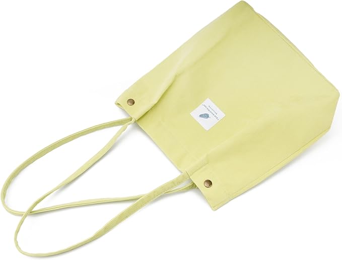 Corduroy Tote Bag Cute Tote Bags for Women Shoulder Bag with Inner Pocket for Work Beach Travel and Shopping Grocery
