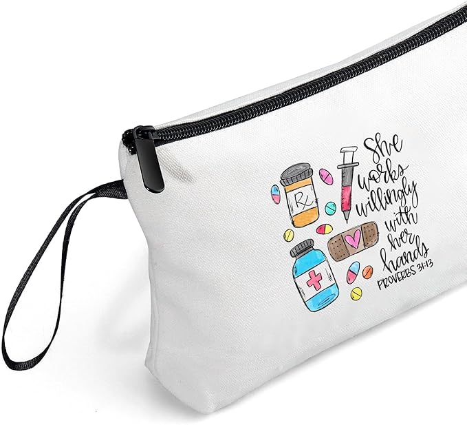 Pharmacist Pharmacy Thank You Funny Graduation Gifts for Women Pharmacists Technician Female Friend Doctor Nurse Travel Cosmetic Pouch Christmas
