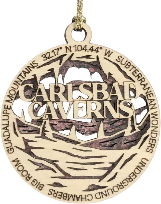 Carlsbad Caverns National Park, Underground Chambers Christmas Ornament - 3" Laser Cut Wood, Handmade in USA
