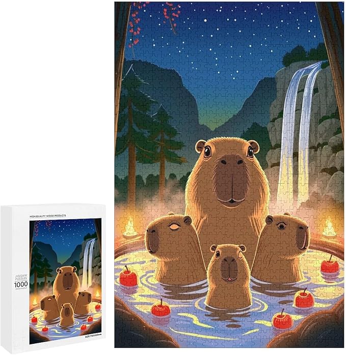 Jigsaw Puzzles for Adults 1000 Piece - Cute Capybara Wooden Puzzles, Funny Puzzles，Unique Gifts for Wall Art，Family Puzzles，Educational Games，Challenge Puzzles