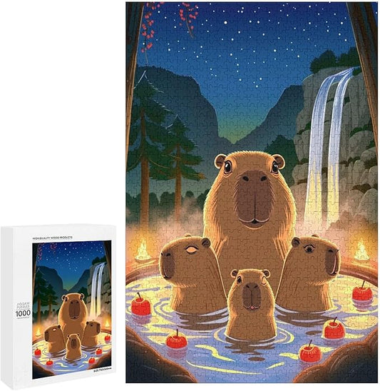 Jigsaw Puzzles for Adults 1000 Piece - Cute Capybara Wooden Puzzles, Funny Puzzles，Unique Gifts for Wall Art，Family Puzzles，Educational Games，Challenge Puzzles