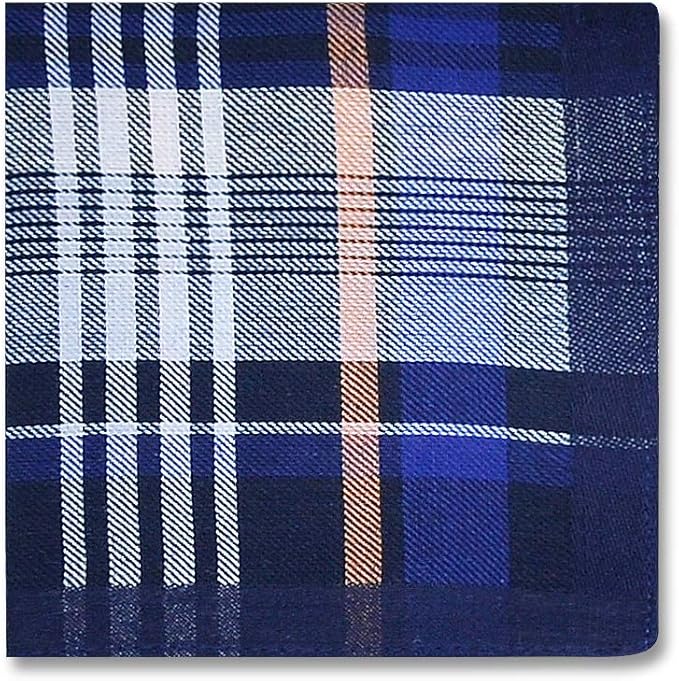 Zenssia Soft Men's Cotton Handkerchiefs with Assorted Color 6 Piece Gift Set