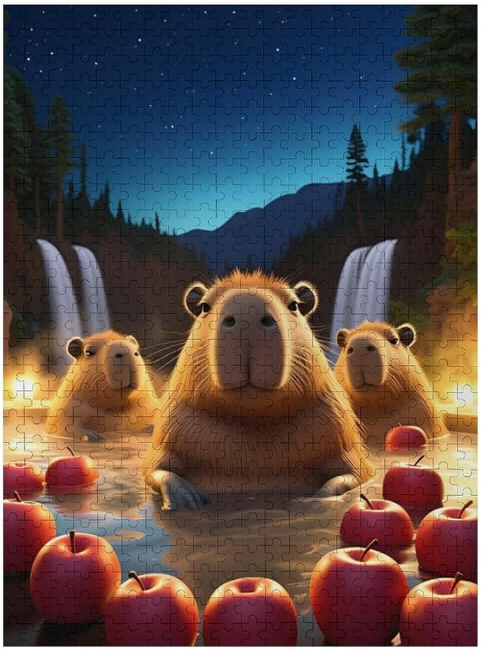 Jigsaw Puzzles for Adults 500 Piece - Cute Capybara Wooden Puzzles, Puzzle Games, Stress Relief Games, Funny Puzzles，Unique Gifts for Wall Art，Family Puzzles