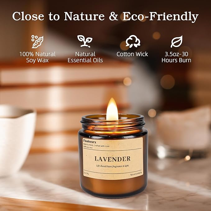 9 Pack Soy Candles for Home Scented |（Lavender/Jasmine/Lemon ） Long-Lasting 270 Hours, Natural Scented Candles Gift for Women & Men, Birthday, Mother’s Day, Christmas, Thanksgiving