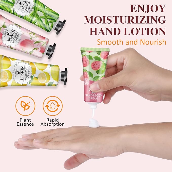 12 Pack Hand Cream Gift Set, Valentines Day Gifts for Her, Bulk Hand Lotion Travel Size for Dry Cracked Hands, Mini Moisturizing Hand Lotion for Mothers Day Gifts, Teacher Gifts and Nurse Gifts