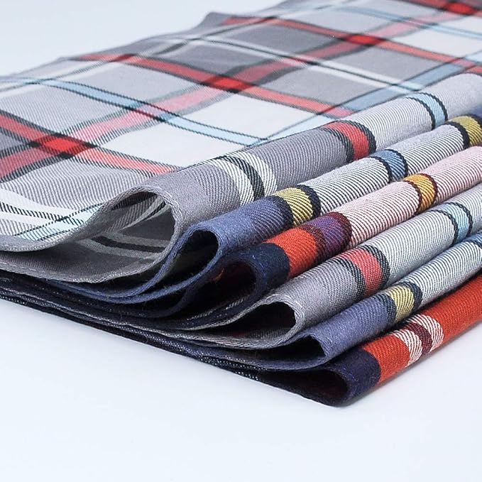 Zenssia Soft Men's Cotton Handkerchiefs with Assorted Color 6 Piece Gift Set