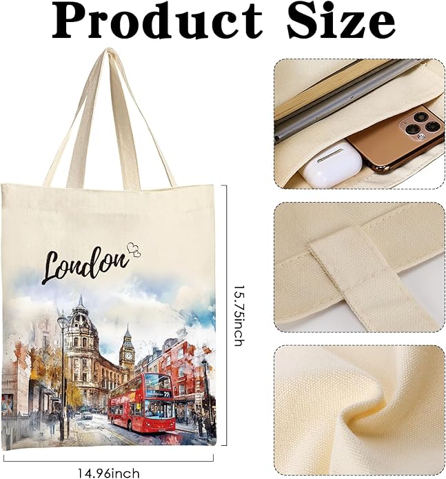 Canvas Tote Bag Gift - Funny Reusable Cloth Bags Vintage Totes Gifts for Women Shopping Grocery Lover Books Reader