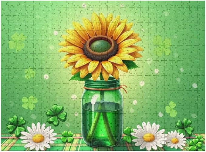 Wooden Puzzle - St Patrick's Day Gnome Wooden Puzzles for Adults 500 Pieces Challenge Puzzles，Educational Games，Family Puzzles，Unique Gifts for Wall Art ，Funny Puzzles