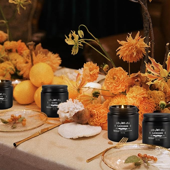 Scented Candles Gifts Set 12 Pack Soy Wax Travel Tin Jar Candles for Home 3.05 OZ for Mom for Christmas, Birthday, Thanksgiving, Mother's Day(Black)