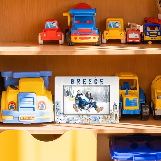 Greece Picture Frames, Greece Souvenirs, Tabletop Photo Frame for Vacation, Wedding, Engagement, Birthday, Special Occasion, Home Office Living Room Table Decorative Supplies, Tabletop Display-19