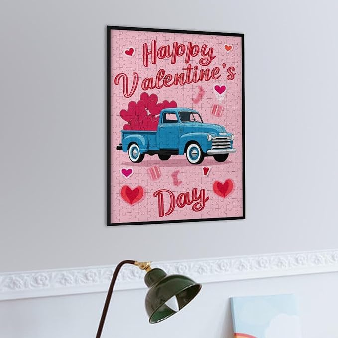Wooden Puzzle - Happy Valentine's Day Jigsaw Puzzles，Wooden Puzzles for Adults 300 Pieces Challenge Puzzles，Educational Games，Family Puzzles，Unique Gifts for Wall Art