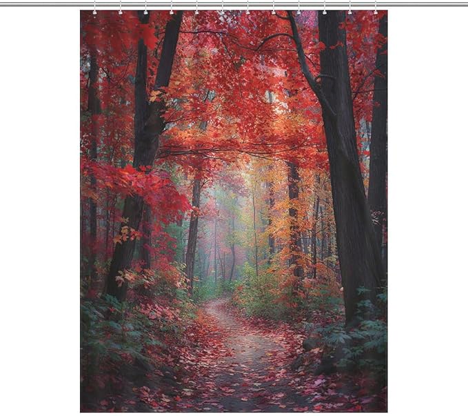 Thanksgiving Fall Maple Shower Curtain Waterproof Washable Fabric Bathroom Shower Curtains for Bathroom Decorations Home Indoor Decor 53x72Inch