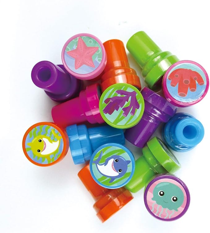 TINYMILLS 24 Pcs Shark Family Stampers for Kids