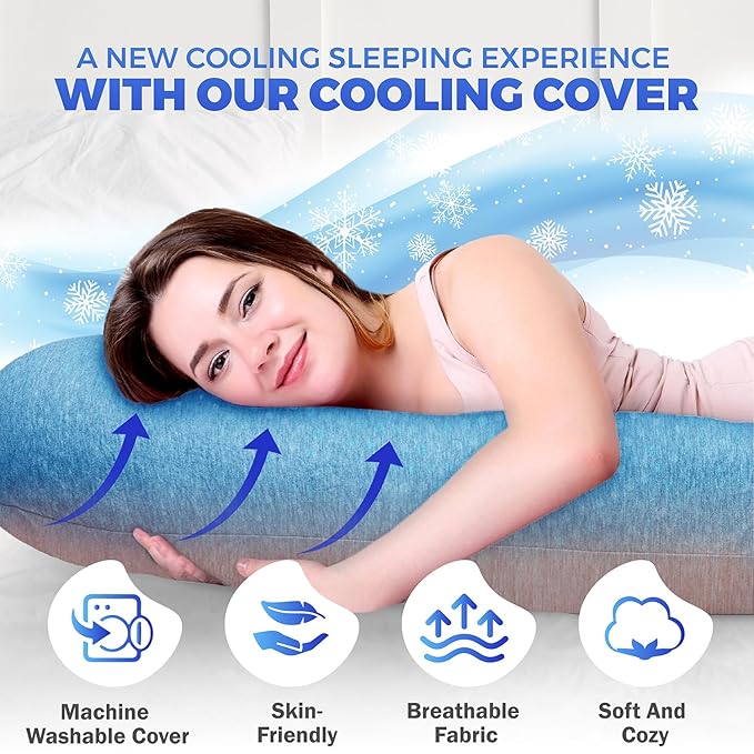 PILLANI Pregnancy Pillows for Sleeping - V C U Shaped Full Body Pillow with Removable Cover, 57inch Cooling Maternity Pillow for Pregnant Women, Support for Back Belly Legs Hip - Pregnancy Must Haves