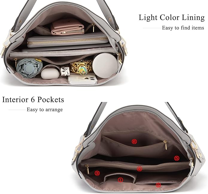 Large Crossbody Bags Ladies Shoulder Handbags Purse and Wallet Set for Women Totes Hobo Purses