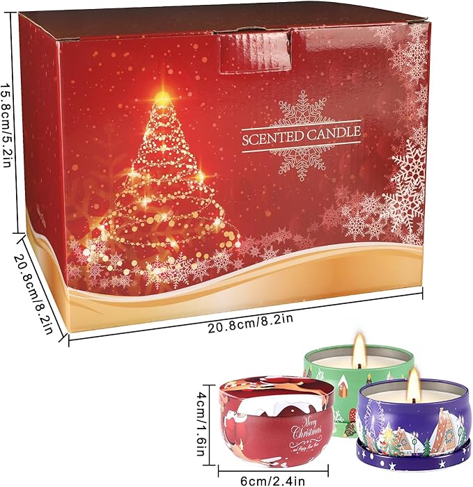 36 Packs Christmas Scented Candles Gift- Aromatherapy Candle-2.5oz Soy Wax-Long Lasting Burn time, Christmas Thanksgiving Gifts, Home Decor.
