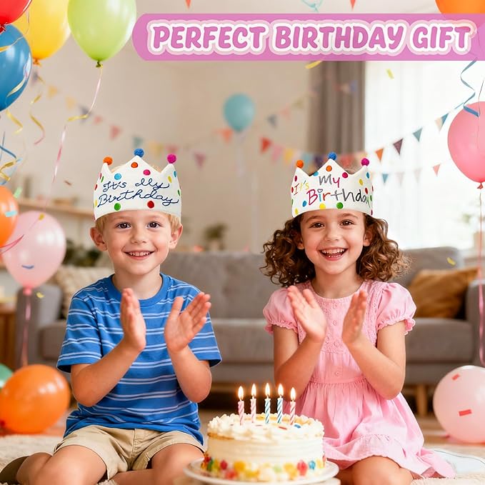 Personalized Hand Embroidered Crown, Customed Birthday Crowns for Kids Birthdays Party, Fit All Ages