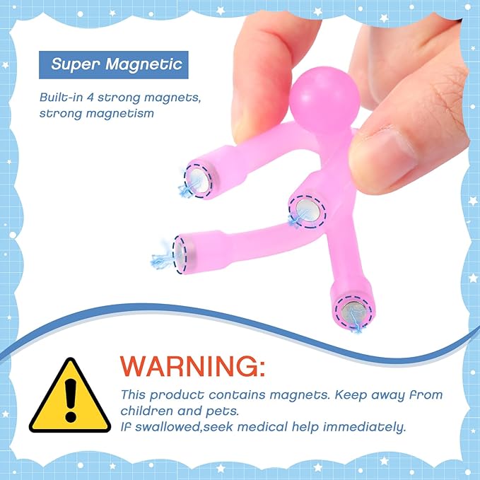 60 Pieces Fridge Magnets Humanoid Cute Men Colorful Refrigerator Magnetic Toys for Kids Translucent Magnetic Magnets for Adults Lockers, Fridge, Office, Whiteboard Decoration