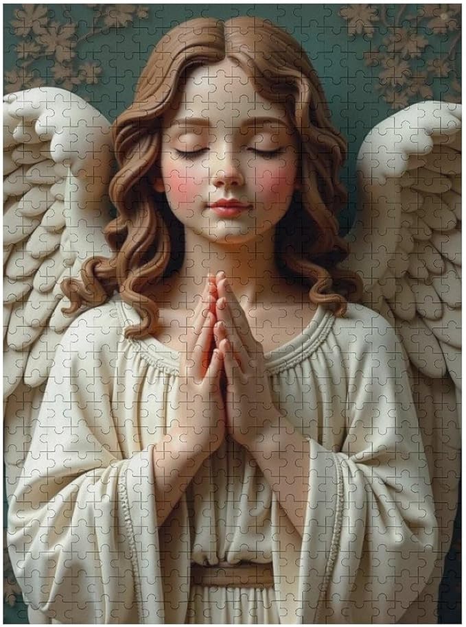 Wooden Puzzle - Classic Angel Praying Jigsaw Puzzles，Wooden Puzzles for Adults 500 Pieces Challenge Puzzles，Educational Games，Family Puzzles，Unique Gifts for Wall Art,Funnny Puzzles
