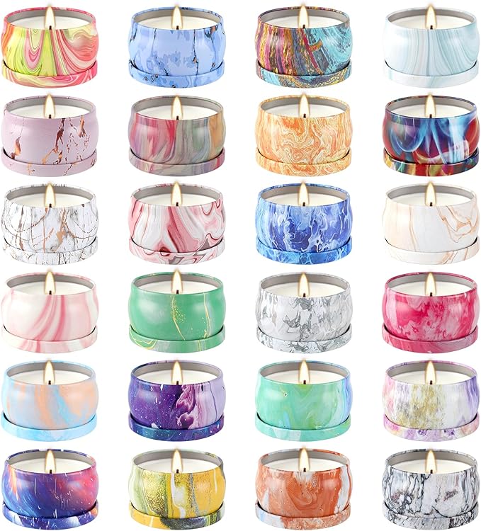 Onebird Set of 24 Scented Candle Gift Set,Natural Pure Soy Wax Aromatherapy Candles Essential Oils for Home and Women