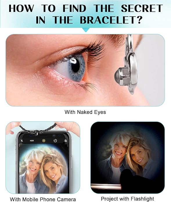 SUPHELPU Personalized Mother's Day Gifts for Mom From Daughter - Custom Photo Necklace With Picture Inside - Projection Necklace for Mom - Memorial Gift