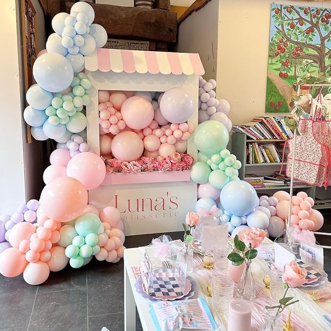 Bezente Pastel Balloons 18 Inch - 30 Pack Large Thick Macaron Balloons Big Round Multicolor Latex Balloons for Birthday Bridal Shower Wedding Rainbow Party Decorations