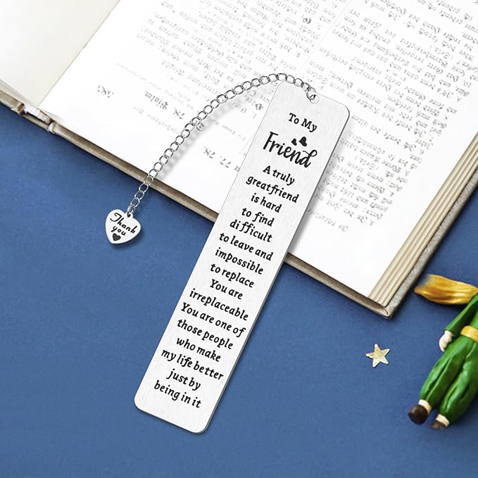 Book Lovers Gifts, Kaluofan Gifts for Book Lovers with Thank You Chain, Bookmark Gifts for Best Friend, Back to School Coming of Age Gifts, Graduation Gifts, Christmas Stocking Stuffers for Teens