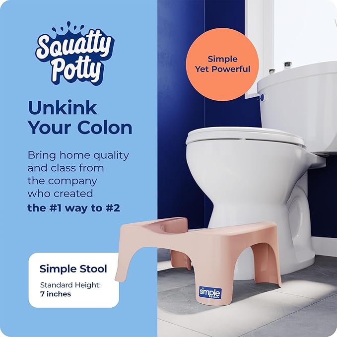 Squatty Potty Simple Toilet Stool 7-Inch in Clay – Ergonomic Bathroom Accessory for Natural Squatting Posture, Doctor Recommended, Durable Plastic Design
