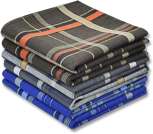 Zenssia Soft Men's Cotton Handkerchiefs with Assorted Color 6 Piece Gift Set