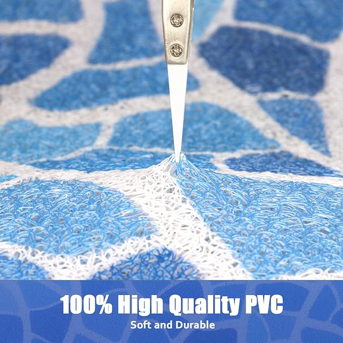 Shower Mat Bathtub Mat Non-Slip - 36x36 Inch, Soft Comfort Bath Mat with Drainage Holes, PVC Loofah Massage Bathmat for Shower, Tub, Bathroom, Wet Areas, Quick Drying