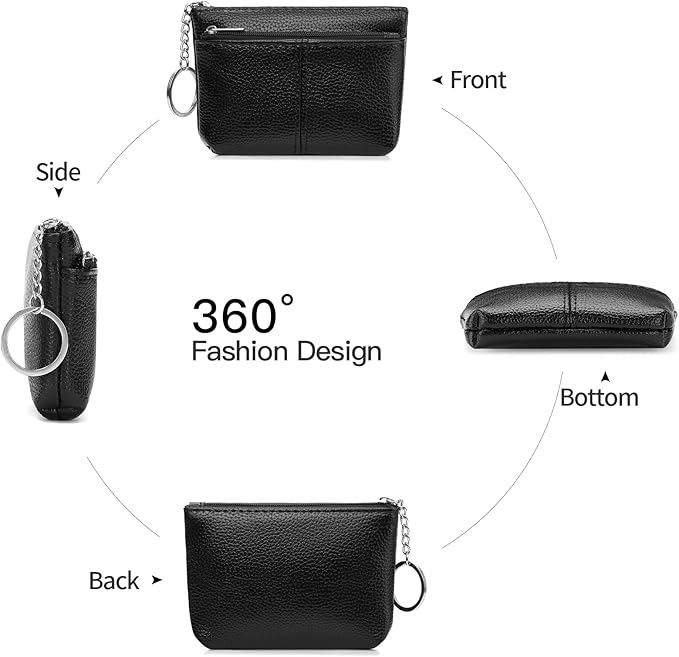 SENDEFN Leather Coin Purse for Women Small KeyChain Change Pouch Credit Card Holder