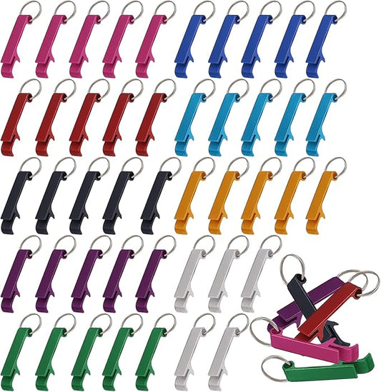 50 Pcs Bottle Openers, Soda Beverage Beer Bottle Opener Keychain,Small and Practical, Easy to Carry, for Kitchen/Wedding/Bar/Party