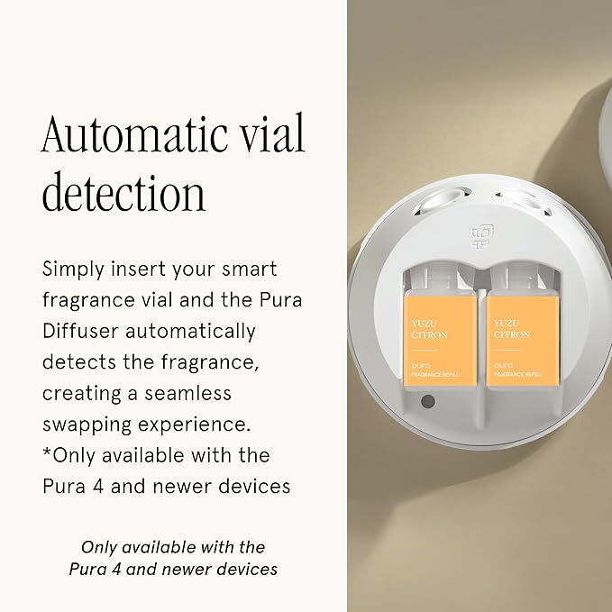 PuraHome Scent Refill - Smart Home Air Diffuser - Up to 120-Hours of Luxury Fragrance per Refill - Home Essential - Clean & Safe Diffuser Fragrance - 2 Pack, Yuzu Citron