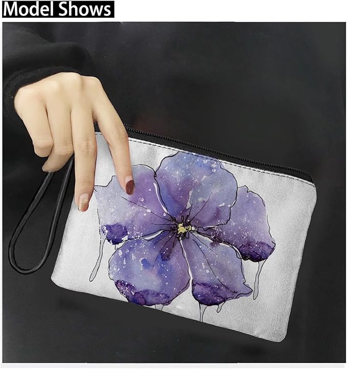 Dolyues Cow and Sunflower Coin Wallet Small Purse Womens Travel Wallets Small Coin Purse Change Pouch Bag Wristlet Strap Design Handbag Soft