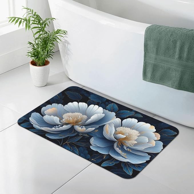 Diatomaceous Earth Bath Mat - Non-Slip Quick-Dry Bathroom Rug with Stylish Prints, Eco-Friendly Absorbent Floor Mat for Shower, Poolside(Vibrant Designs, 15.7 X 23.6Inch)