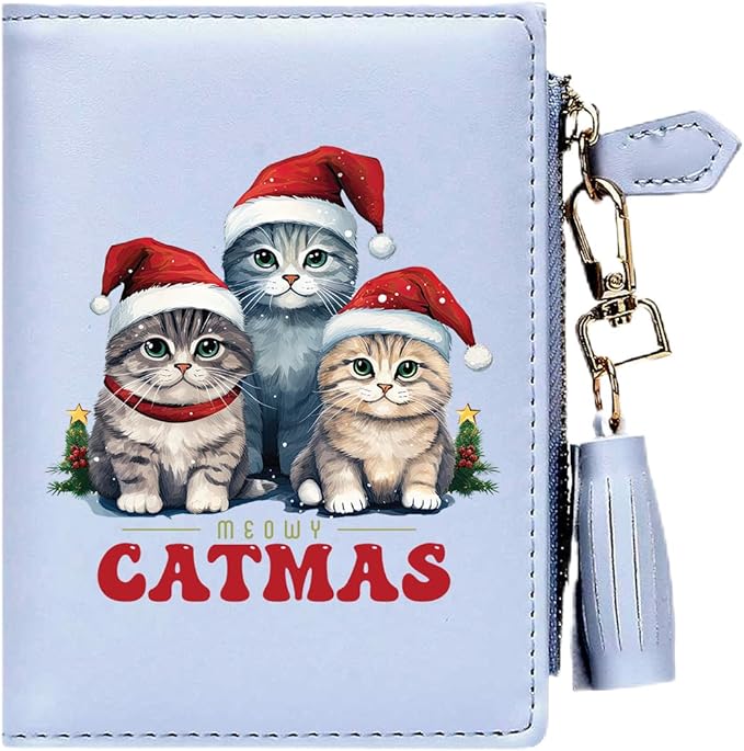 GEEAD Custom Design Small Wallets for Women Bifold Slim Coin Purse Zipper ID Card Holder for Christmas