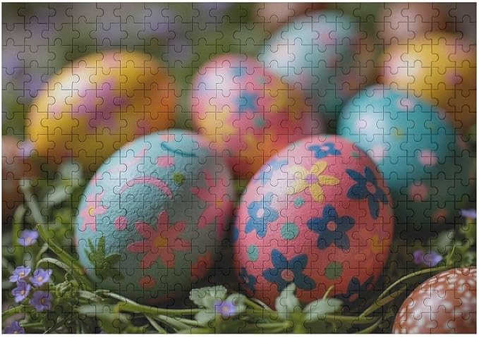 Wooden Puzzle - Easter Eggs Jigsaw Puzzles，Wooden Puzzles for Adults 300 Pieces Challenge Puzzles，Educational Games，Family Puzzles，Unique Gifts for Wall Art,Funnny Puzzles