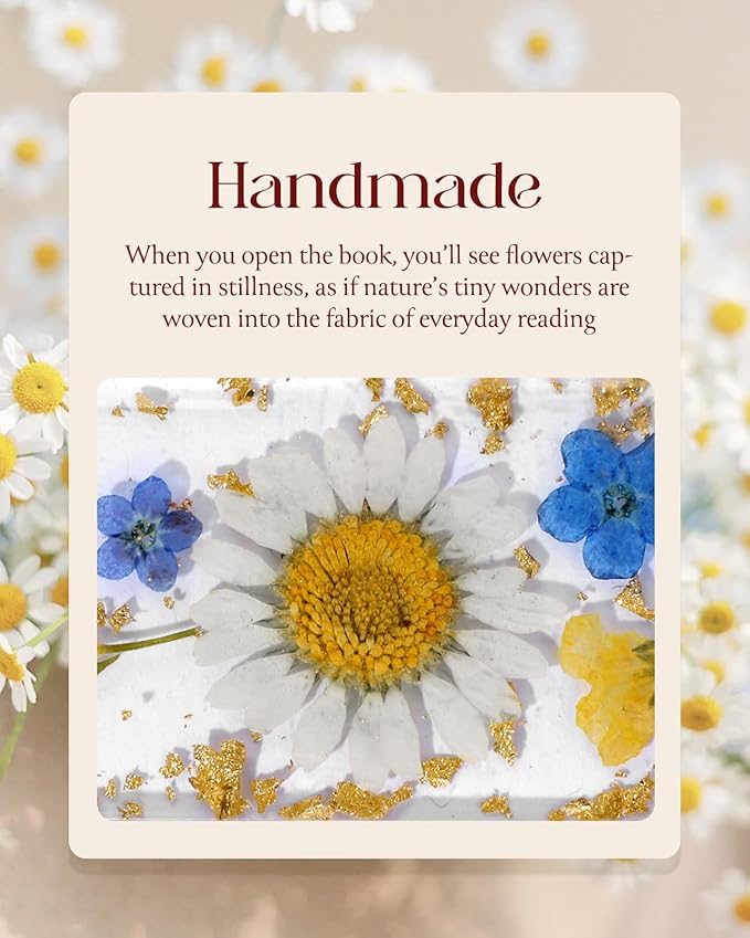 Buleens 2PCS Bookmarks for Women - Yellow Book Marks for Readers Book Lovers, Personalized Handmade Dried Flower Resin Bookmark with Tassels, Pretty and Aesthetic