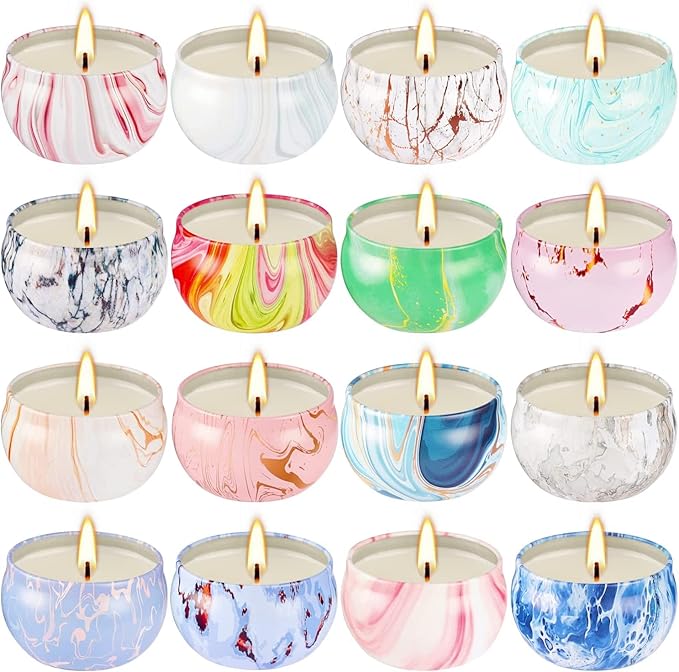 16 Packs Scented Candle Gift Set for Mom | Woman, 2.5oz Jar Candles for Home Scented Bath Yoga, Natural Soy Wax, Fragrance Candle for Mothers Day, Birthday, Valentine's Day…