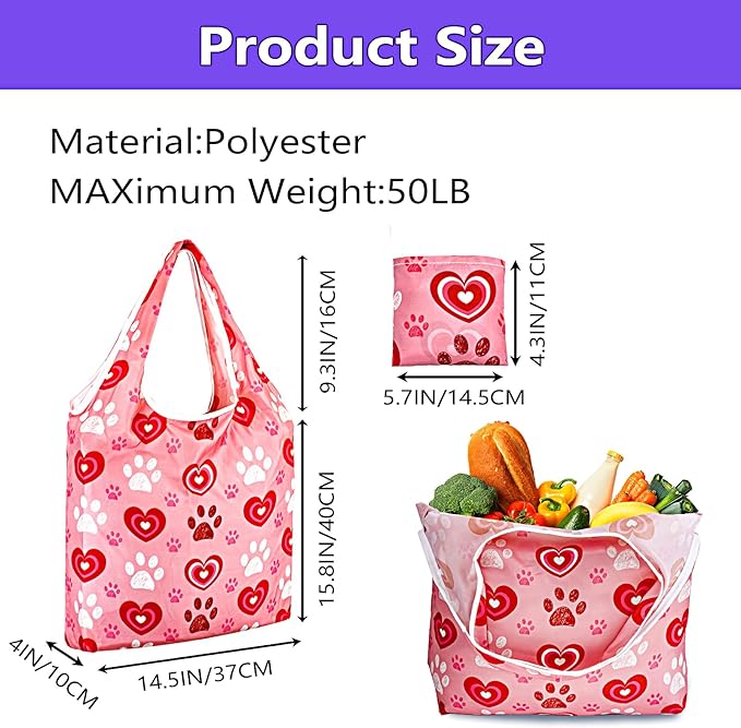 LOLOMLO 6 Pack Eco-Friendly Reusable Grocery Bags Lightweight Durable Washable Shopping Tote Foldable Outings Storage Pouch