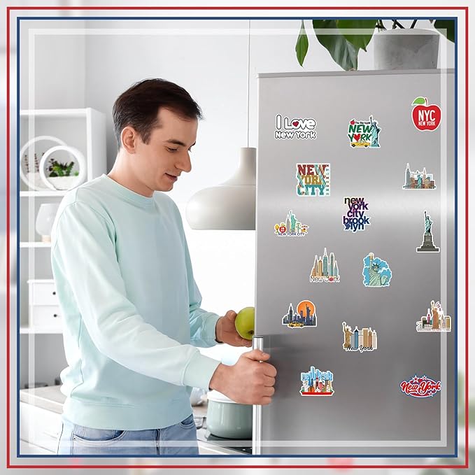 Konohan 30 Pcs New York Souvenirs Gifts New York Magnet for Refrigerator City Magnetic Refrigerator Stickers for Home Decoration