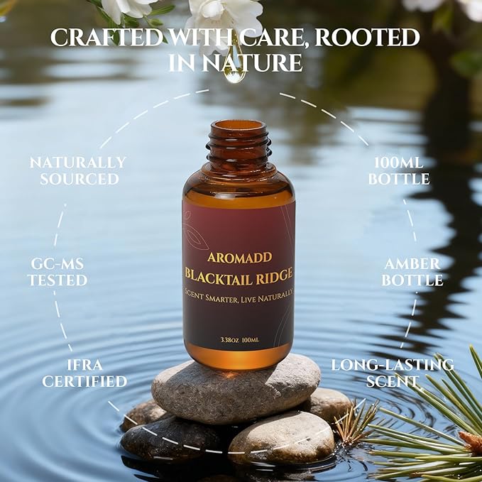 AROMADD Blacktail Ridge Diffuser Oil Inspired by Luxury Hotel Scent 3.38 Fl Oz (100ml), Aroma Diffuser & Hotel Fragrance Diffuser Oil, Essential Oil Diffuser for Aromatherapy, Long-Lasting