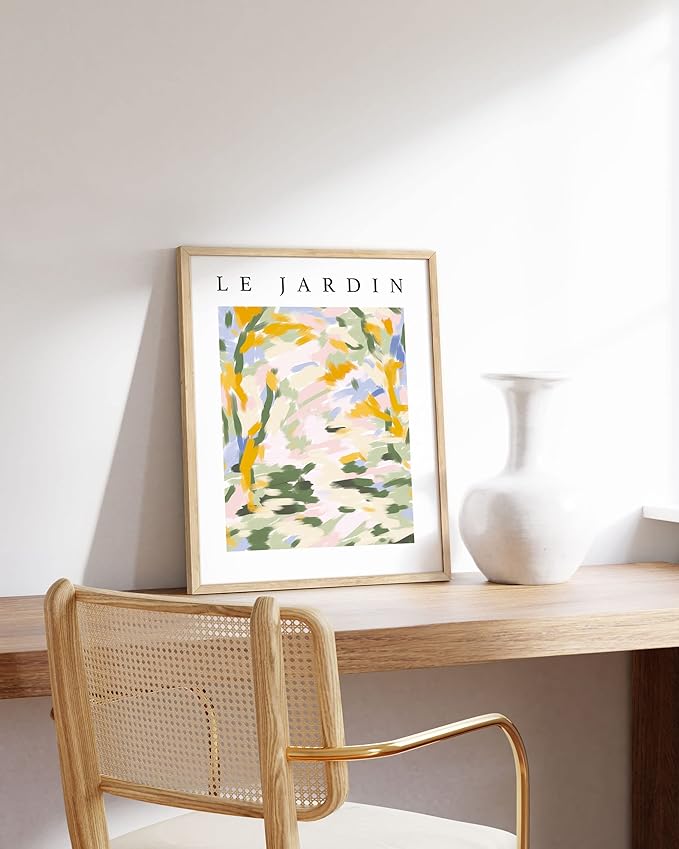 HAUS AND HUES Impressionist Art Posters, Danish Pastel Wall Decor, Artsy Room Prints, Le Jardin Art Exhibition Poster (Unframed, 16"x20")