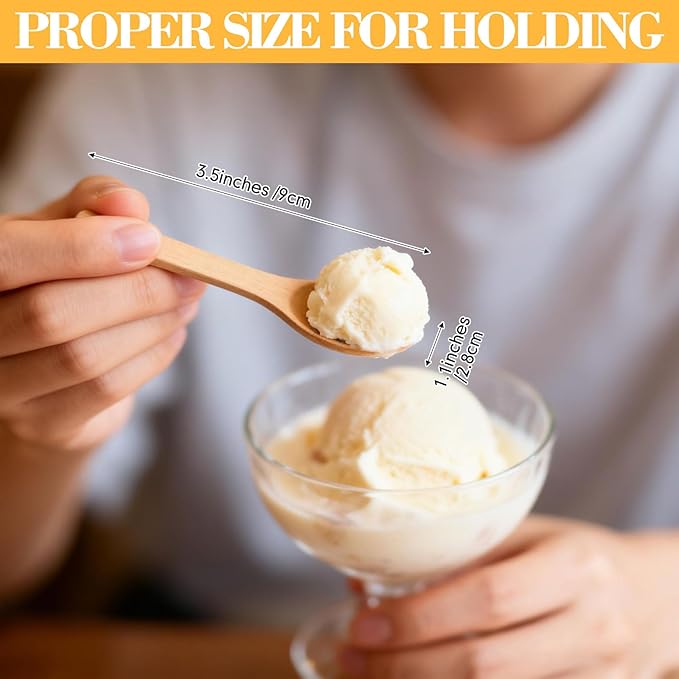 Boao 24 Pcs Small Wooden Spoons, 3.5'' L, Mini Wood Natural Tiny Spoons Wooden Little Teaspoons for Jars Sugar Creamer Honey Spices Salt Kitchen Supplies (Mix Color)