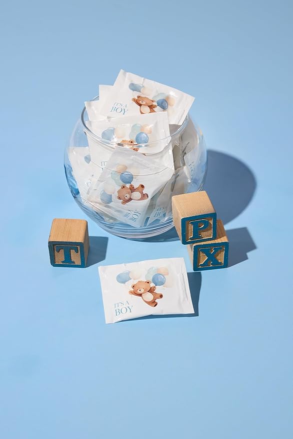 SIMPLY Peppermint "It's a Boy!", Individually Wrapped Peppermint Breath Mints, Bulk 50 Packets (2 per Packet), | Gender Reveal, Baby Shower, Party Favors