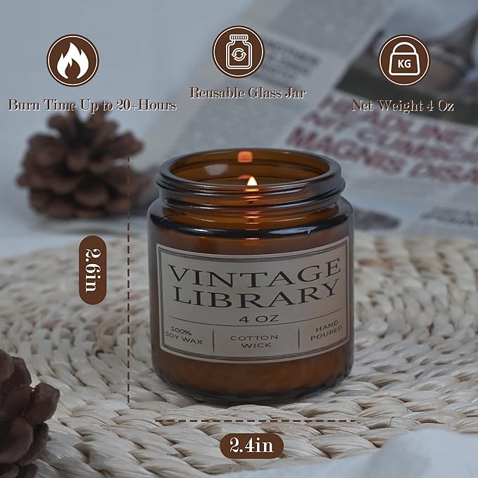 Book Lover Candles, Book Lovers Gift Ideas, Candle for Women, Reading Gifts, Birthday Gifts, Holiday, Scented Candles for Men, Women, Librarian