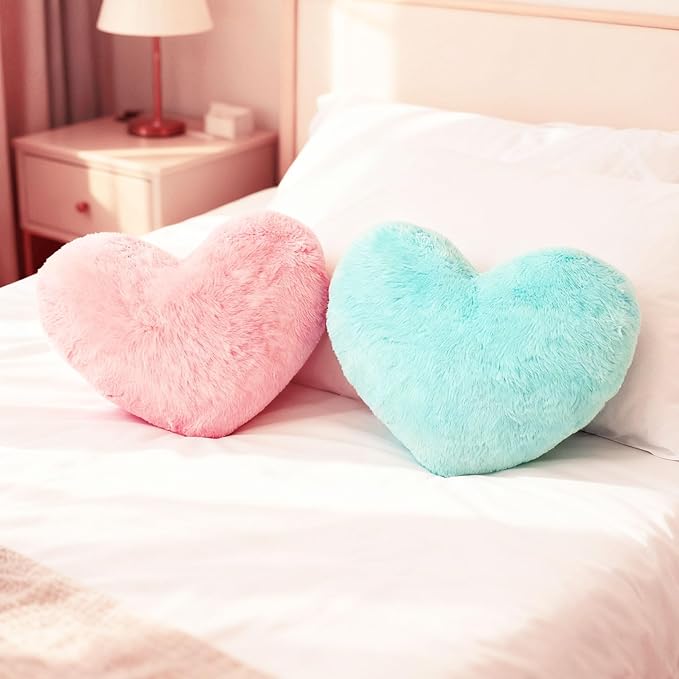 Fuxiqar 2 Pack Heart Throw Pillows