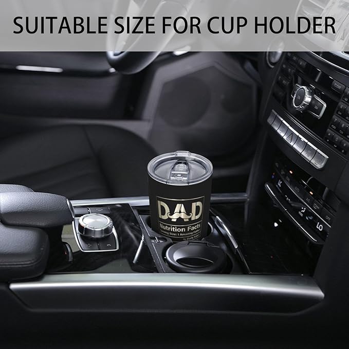 Dad Tumbler for Men, Dad Gifts for Father's Day Birthday, Awesome Like My Daughter, 20 oz Stainless Steel Insulated Coffee Cup Double Wall Travel Mug with Lid